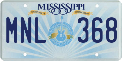 MS license plate MNL368