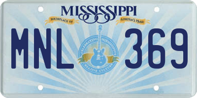 MS license plate MNL369