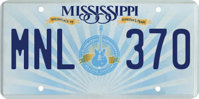 MS license plate MNL370