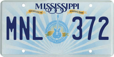 MS license plate MNL372