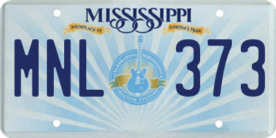 MS license plate MNL373