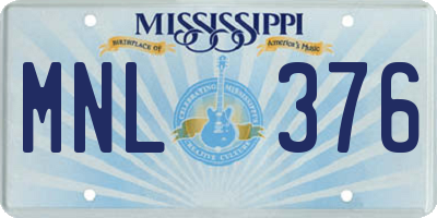 MS license plate MNL376
