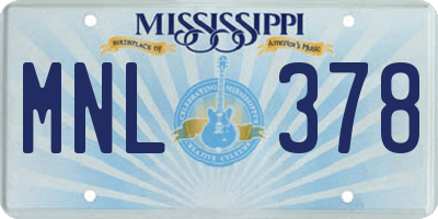 MS license plate MNL378