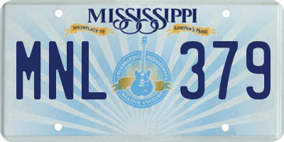 MS license plate MNL379
