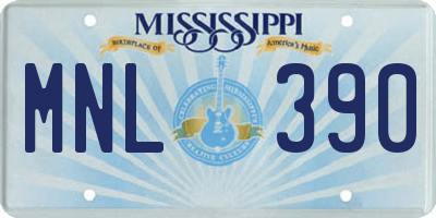 MS license plate MNL390