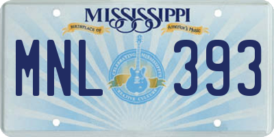 MS license plate MNL393