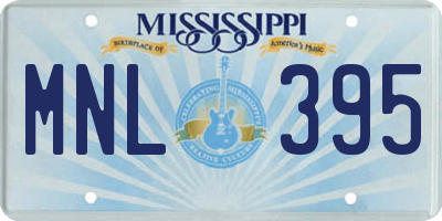 MS license plate MNL395