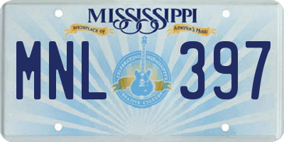 MS license plate MNL397