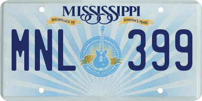 MS license plate MNL399
