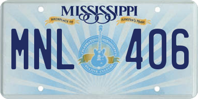 MS license plate MNL406