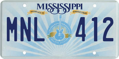 MS license plate MNL412