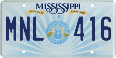 MS license plate MNL416