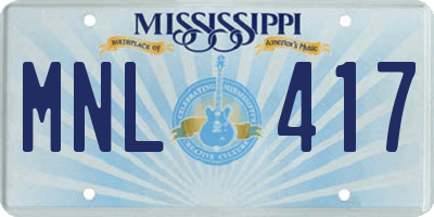 MS license plate MNL417