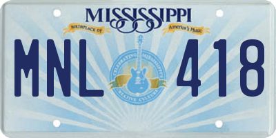 MS license plate MNL418