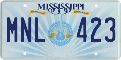 MS license plate MNL423