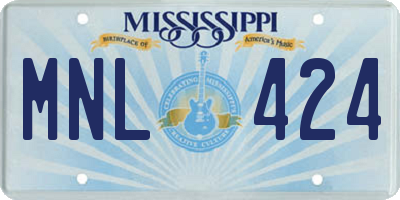 MS license plate MNL424