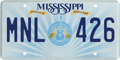 MS license plate MNL426