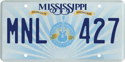MS license plate MNL427
