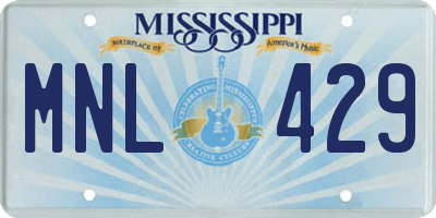 MS license plate MNL429