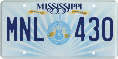 MS license plate MNL430
