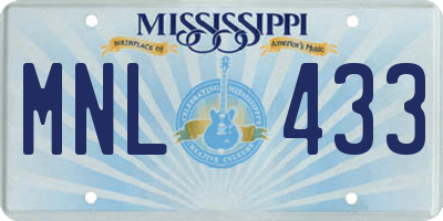 MS license plate MNL433