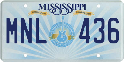 MS license plate MNL436