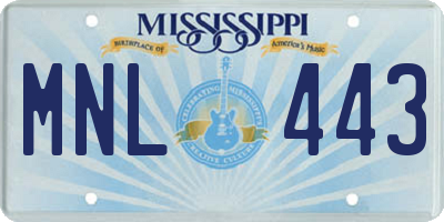 MS license plate MNL443