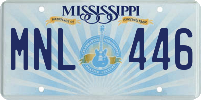 MS license plate MNL446