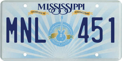 MS license plate MNL451