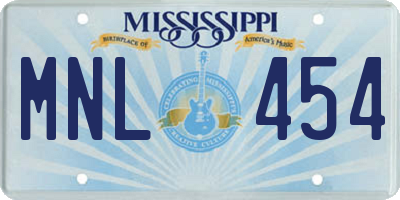 MS license plate MNL454