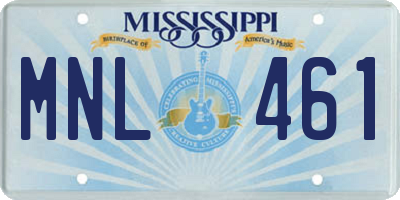 MS license plate MNL461