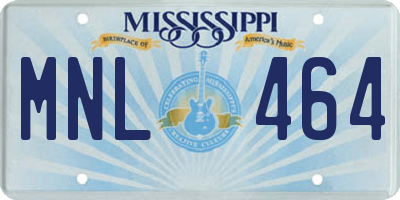 MS license plate MNL464