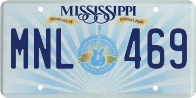 MS license plate MNL469