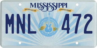 MS license plate MNL472