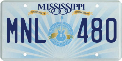 MS license plate MNL480
