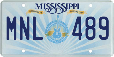 MS license plate MNL489