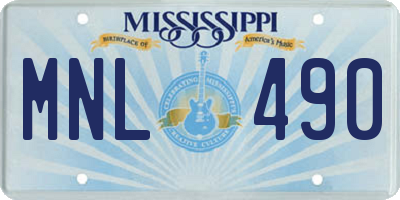 MS license plate MNL490