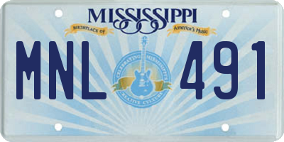 MS license plate MNL491