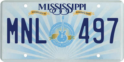 MS license plate MNL497