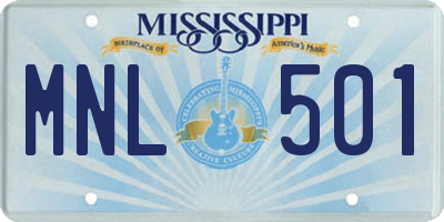 MS license plate MNL501
