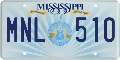 MS license plate MNL510