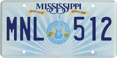 MS license plate MNL512