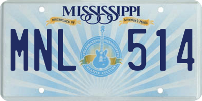 MS license plate MNL514