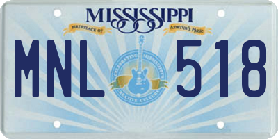 MS license plate MNL518