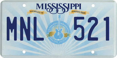 MS license plate MNL521