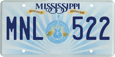 MS license plate MNL522