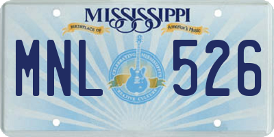 MS license plate MNL526