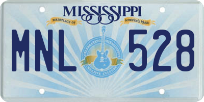 MS license plate MNL528