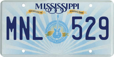 MS license plate MNL529