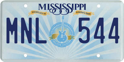 MS license plate MNL544